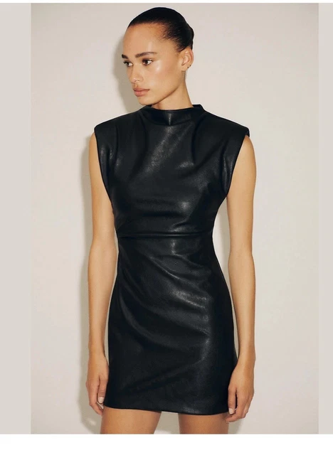 chinese dress ladies ONLY GETTING BETTER FAUX LEATHER MINI DRESS – AKIRA
