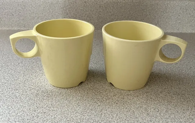 Vintage GPL Mistral Melmac Coffee Mugs Cups Set Of 2 Melamine CANADA MADE