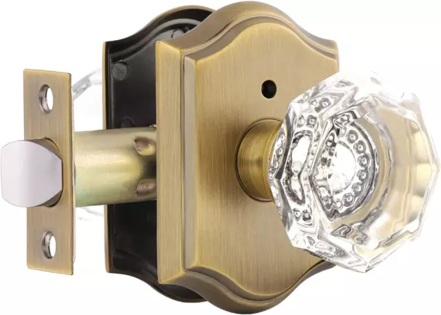 Transparent Glass Door Knobset Interior,Privacy Diamond Crystal Door Lockset in