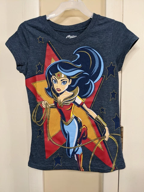 Girls Kids Wonder Woman DC Superhero Girls Shirt Tshirt Size Medium 7 / 8