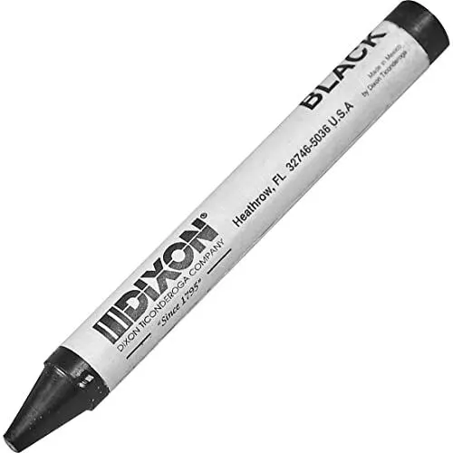 Dixon Long-Lasting Marking Crayons, 5", Black, Pack of 12