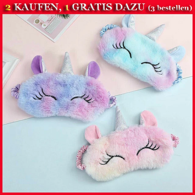 Kinder Mädchen Plüsch Einhorn Schlafmaske Cartoon Schlafbrille Augenbinde Neu