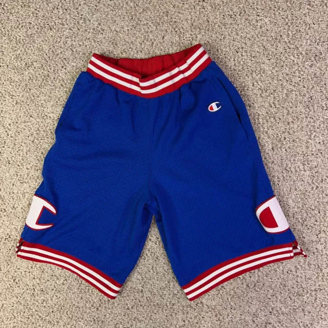 CHAMPION SHORTS MENS Small Red White Blue Rec Mesh Athletic Basketball ...