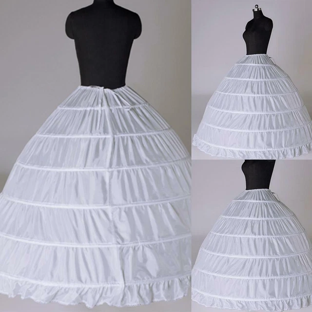 Abito da ballo 6 cerchi sottogonna gonne lunghe sottoveste slip per matrimonio. H7Y2