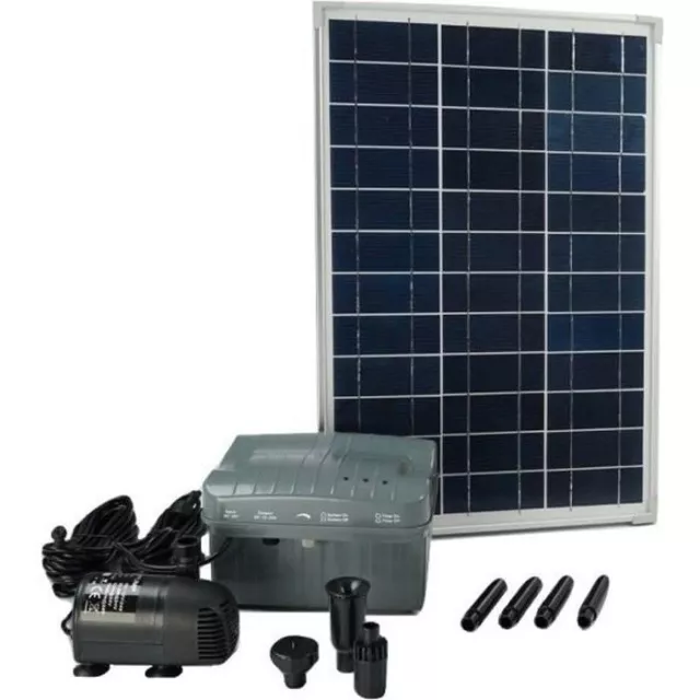 UBBINK Solarmax 1000 pompa solare per laghetto con pannello + batteria + getti d