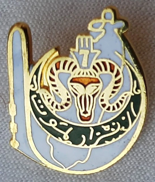 PINS INSIGNE 7° RTA Régiment Tirailleurs Algériens ORIGINAL émail ...