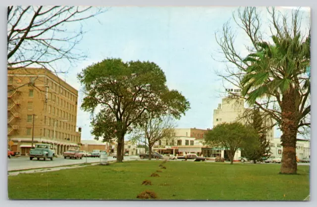 Postcard Del Rio Texas Greenwood Park Looking East Business Center