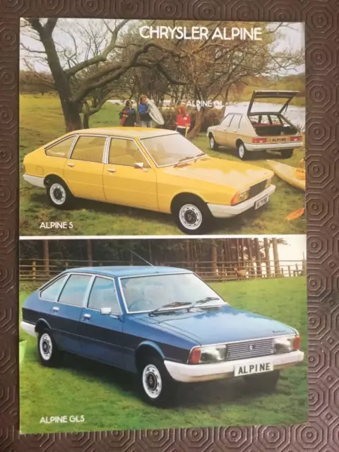 March 1977 CHRYSLER ALPINE GL / S / GLS - UK SINGLE SHEET LEAFLET BROCHURE