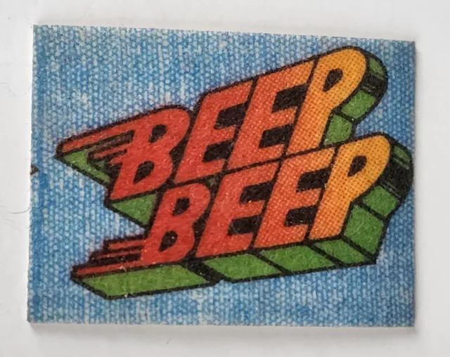 1973 Vintage Premium Cracker Jack Prize Toy Peep Beep Mini Iron-Onics Patch