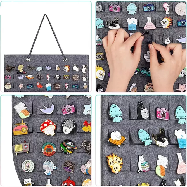 Soft Felt Hanging Pouch Wall Hanging Pin Storage Bag Pin Display Bag Great Sp