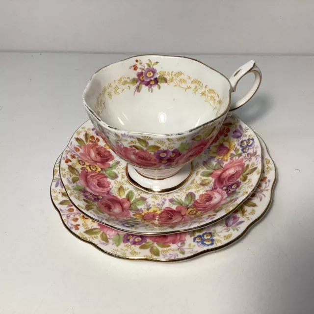 Royal Albert 3Pc "Serena" Teacup & Saucer (N2) W#624