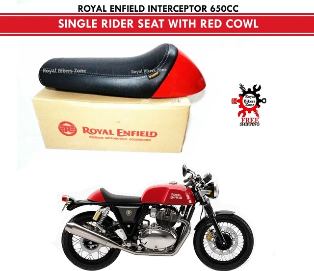 ROYAL ENFIELD &INTERCEPTOR 650" Single Rider "Seat" With Red "Cowl
