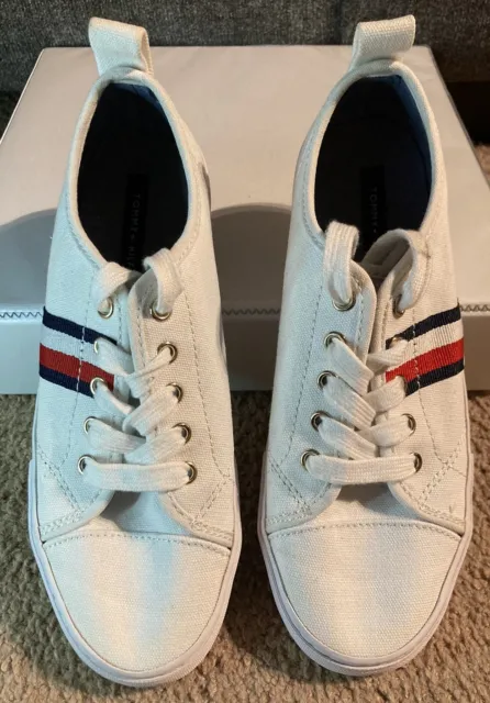 Tommy Hilfiger Lancer 3 Faux Leather Lace Up Low Top Casual Sneakers Size 6