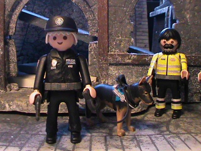 Figura Personalizzata Playmobil: Polizia Militare Tedesca Con Cane, WW2 Seconda Guerra Mondiale, Made In Spain