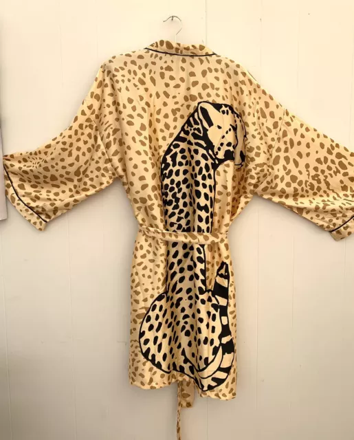 DUSK Leopard Print Kimono Dressing Gown Size Medium BNWT