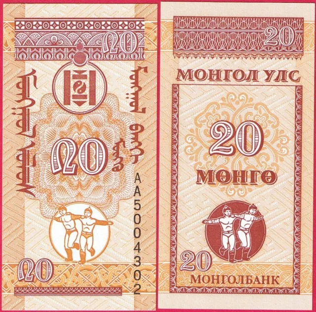 Mongolia 20 Mongo 1993 P50 Banknote Unc