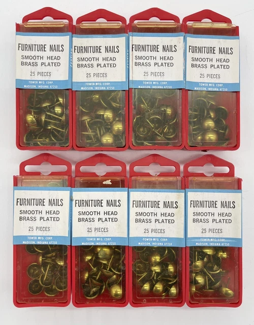 NEW Tower MFG 200 Pieces Antique Brass Finish Upholstery Nails Furniture Tacks