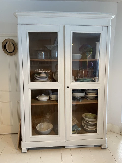 French Antique Linen white company Loaf Neptune Armoire Cupboard