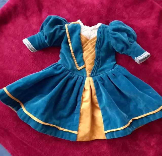 Robe ancienne en velours  de poupée Jumeau Bru Gautier T=52 cm