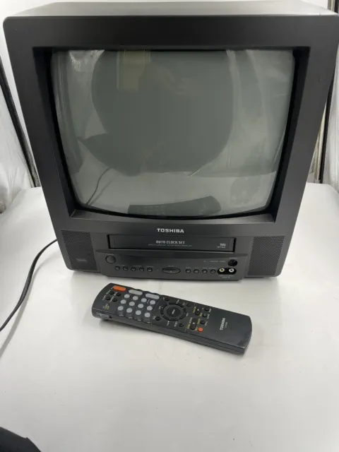 Toshiba 13" TV VCR VHS Player Combo Retro Gaming MV13L2 - TESTED - W/ REMOTE