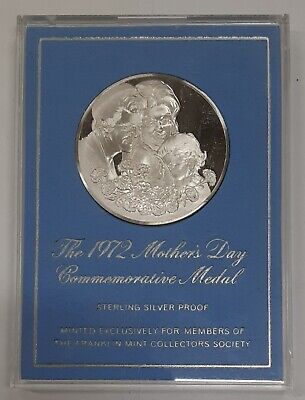 1972 Proof Franklin Mint .925 Silver Mothers Day Commemorative Medal