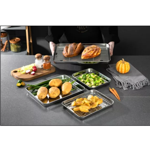 Nonstick Square Baking Plate  Cooking Roasting Grilling Tool 3