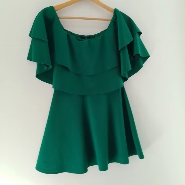 pretty little thing green ruffle dress For The Drama Apline Green Ruffled Midi Dress – Shop the Mint main image 0