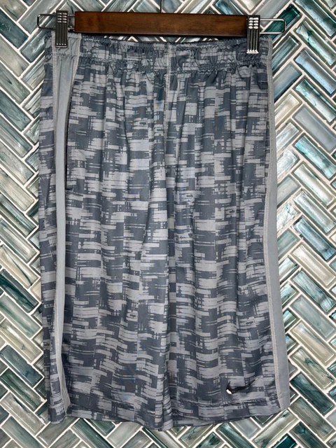 Boys Nike Dry Fit Gray Pullon Drawstring Active Athletic Gym Shorts Size Large