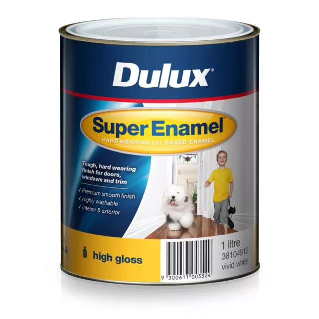 Dulux 1L Super Enamel Paint High Gloss White