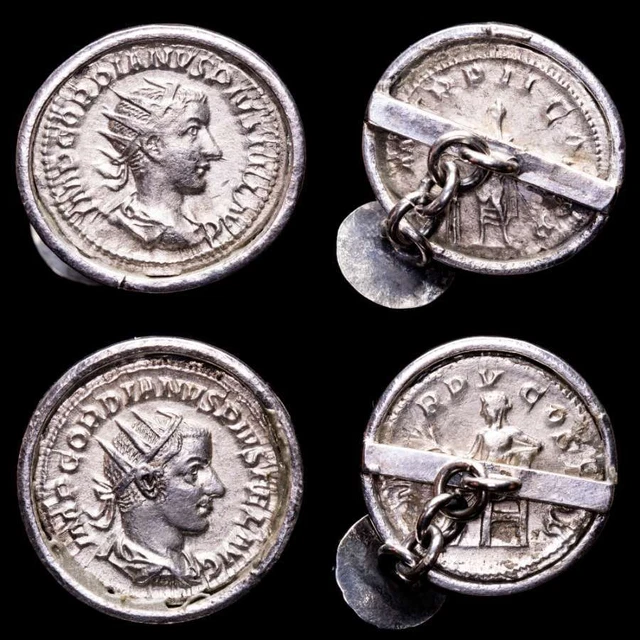 *Lucernae* Gordiano III - pareja de antoninianos de plata Gemelos (46)