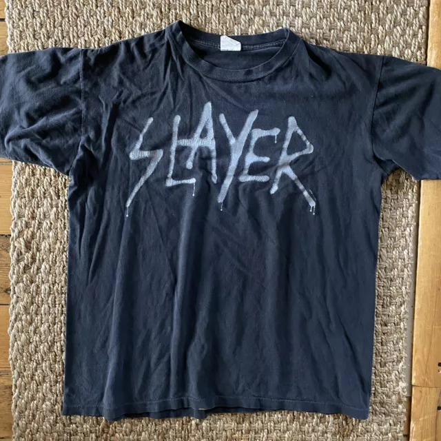 Vintage 90s Slayer T Shirt XL Concert ! Tour ! Undisputed Attitude