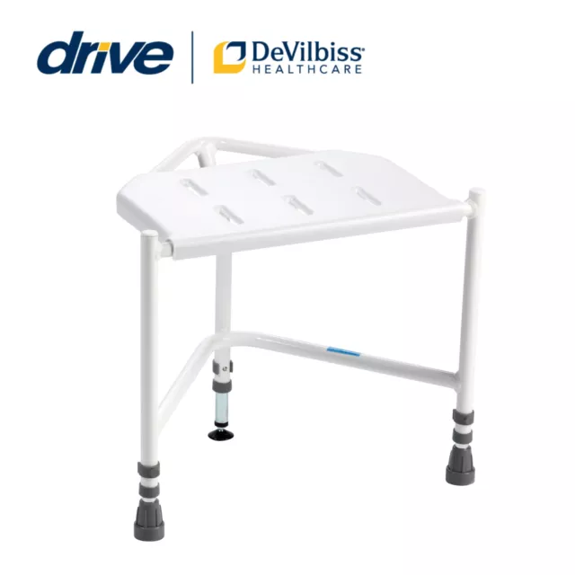 Drive Height Adjustable Corner Shower and Bathroom Stool with Anti Slip Feet