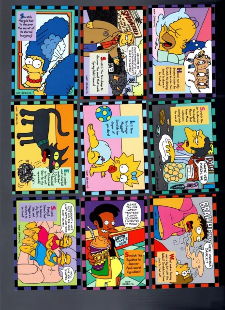 1994 Skybox The Simpsons Series 2 Smell-O-Rama 10-Card Insert Set Trading Cards