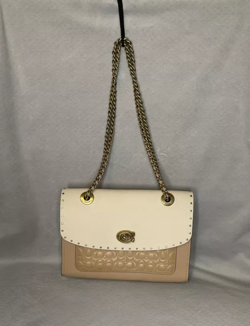 Coach parker in top signature leather with rivets