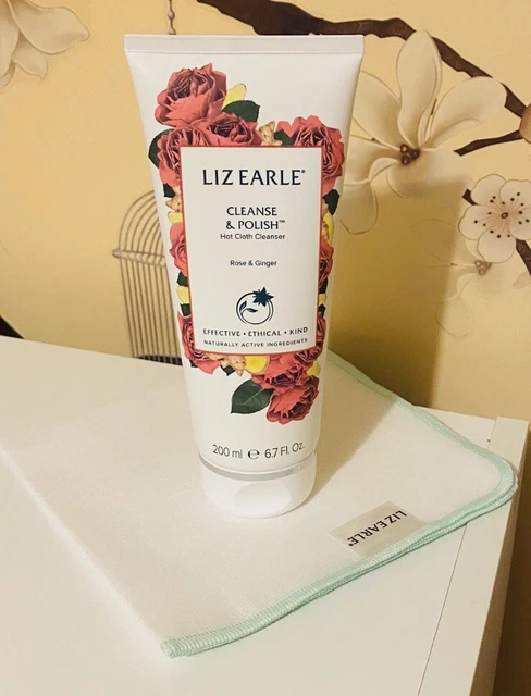 LIZ EARLE Cleanse & Polish Hot Cloth Cleanser Rose & Ginger & Cloth New