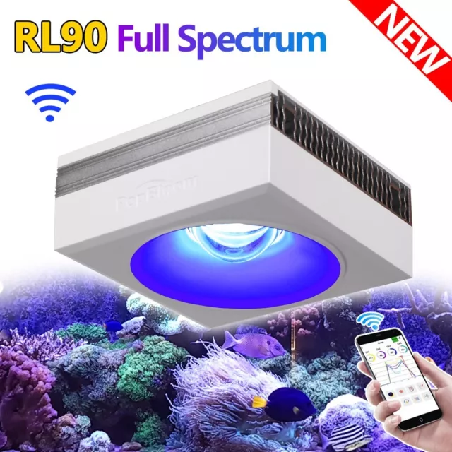 PopBloom Dimmable LED Aquarium Light Full Spectrum for Reef Coral Marine Tank