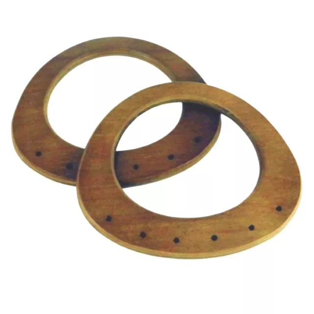 Bag Handles ,Pair of Oval Shaped Mid Brown Wood making bags Craft , Sewing BH18
