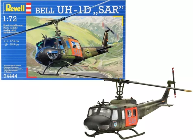 ,REVELL, Helicóptero Bell UH-1D SAR para montar y pintar, 1/72, REV04444