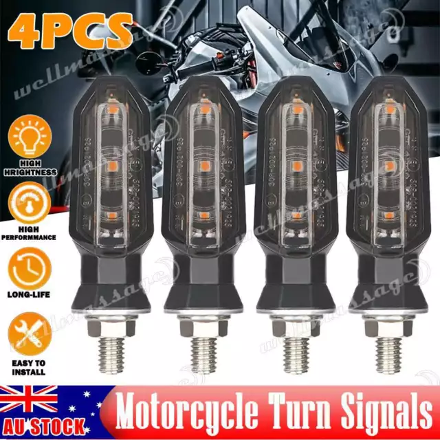 4X Universal Motorcycle LED Turn Signal Indicators Motorbike Turning Amber Light