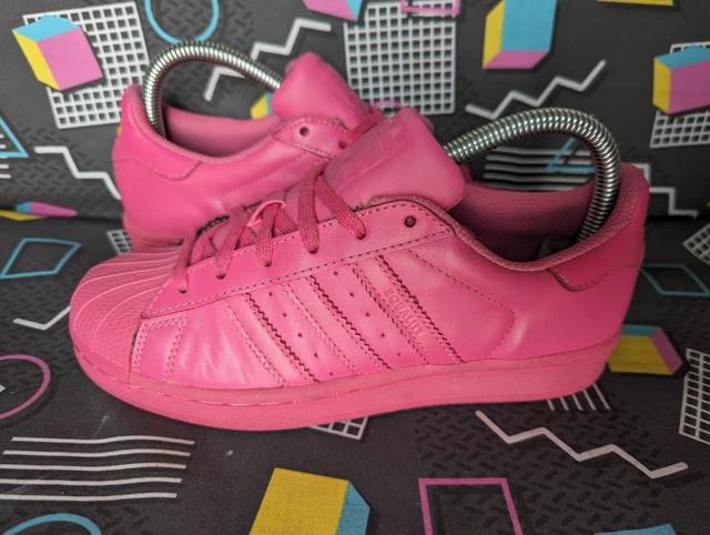 ADIDAS ORIGINALS X Pharrell Williams Superstar Vibrant Pink Trainers UK Size 3 29.99 PicClick UK