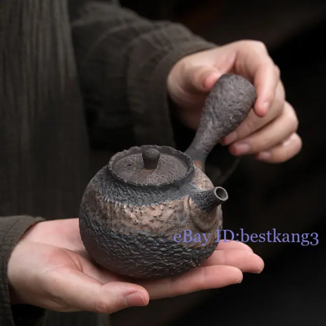 Coarse Ceramic Stone Pattern Side Handle Teapot Handmade Kung Fu Tea Set Teapot