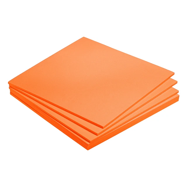 EVA Schaumstoffblätter orange 9,8 Zoll x 9,8 Zoll 5 mm dick Handwerk Schaumstoffblätter 6 Stck.