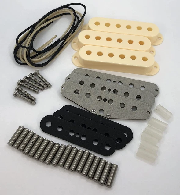 Modern Single Coil Strat Pickup Set Winding Kit with Aged White Covers - Grey -
