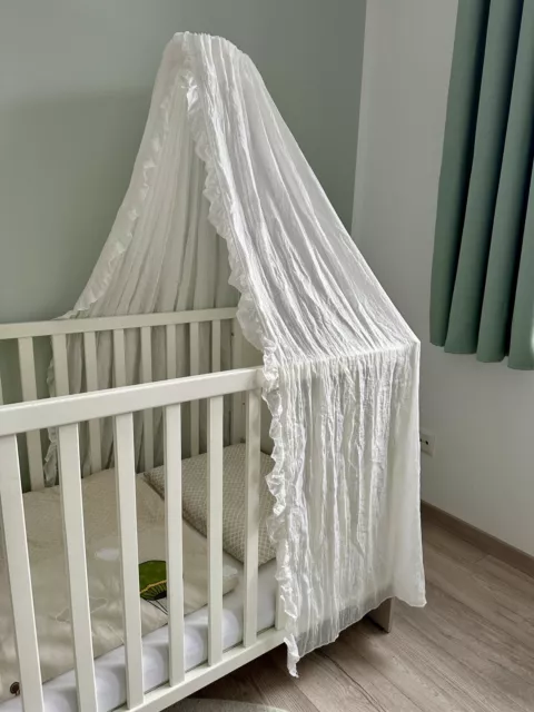 Jollein Betthimmel weiß Baldachin white 155 cm für Kinder- & Babybett m. Stangen