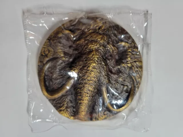 🌟 2015 Shanghai Mint Prehistoric Animals Mammoth Brass Medal SEALED 90 mm