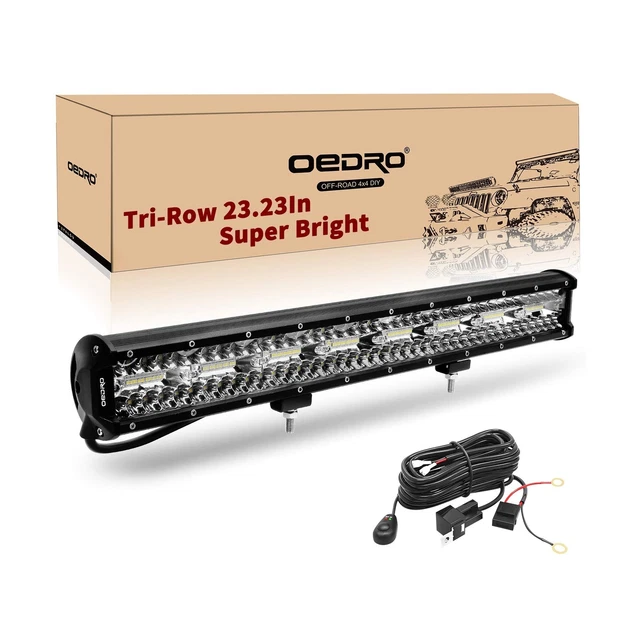 OEDRO LED LIGHT Bar 23 Inch 552W, Tri-Row Spot Flood Combo LED Driving ...