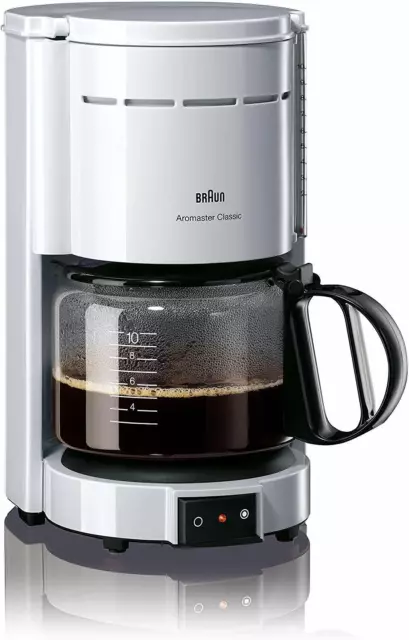 Braun KF 47/1 Filterkaffeemaschine Weiß 1000 Watt 10 Tassen Abschaltautomatik