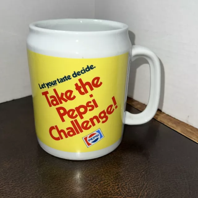 Vintage Heavy Ceramic 1980s Take The Pepsi Challenge Mug