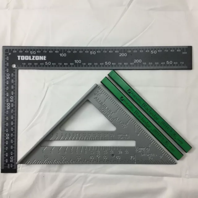 Metal Roofing Rafter Set Square 6"  Speed Square Alloy Rafter Guide 2 X Pencils