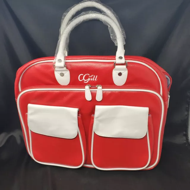 Bolso de mano acolchado de almacenamiento C Gull Cricut 36 cartuchos rojo y blanco